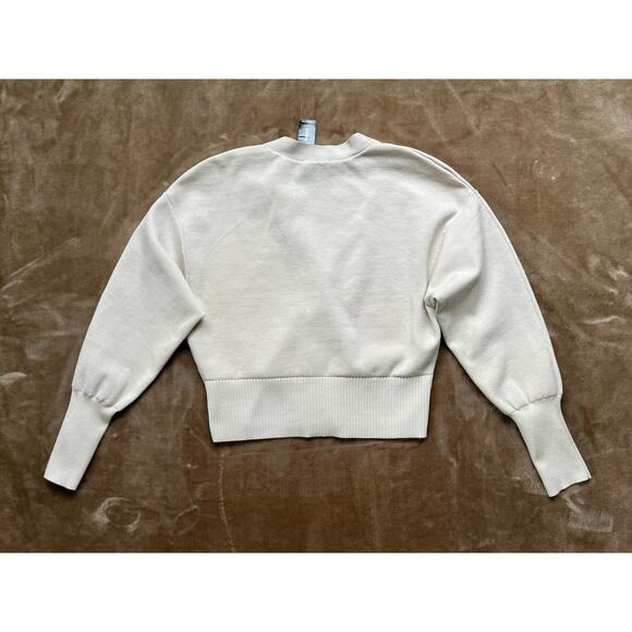 NWT Express Button Front V Neck Viscose Cardigan Sweater Women’s Sz Small Cream‎ - Picture 3 of 8